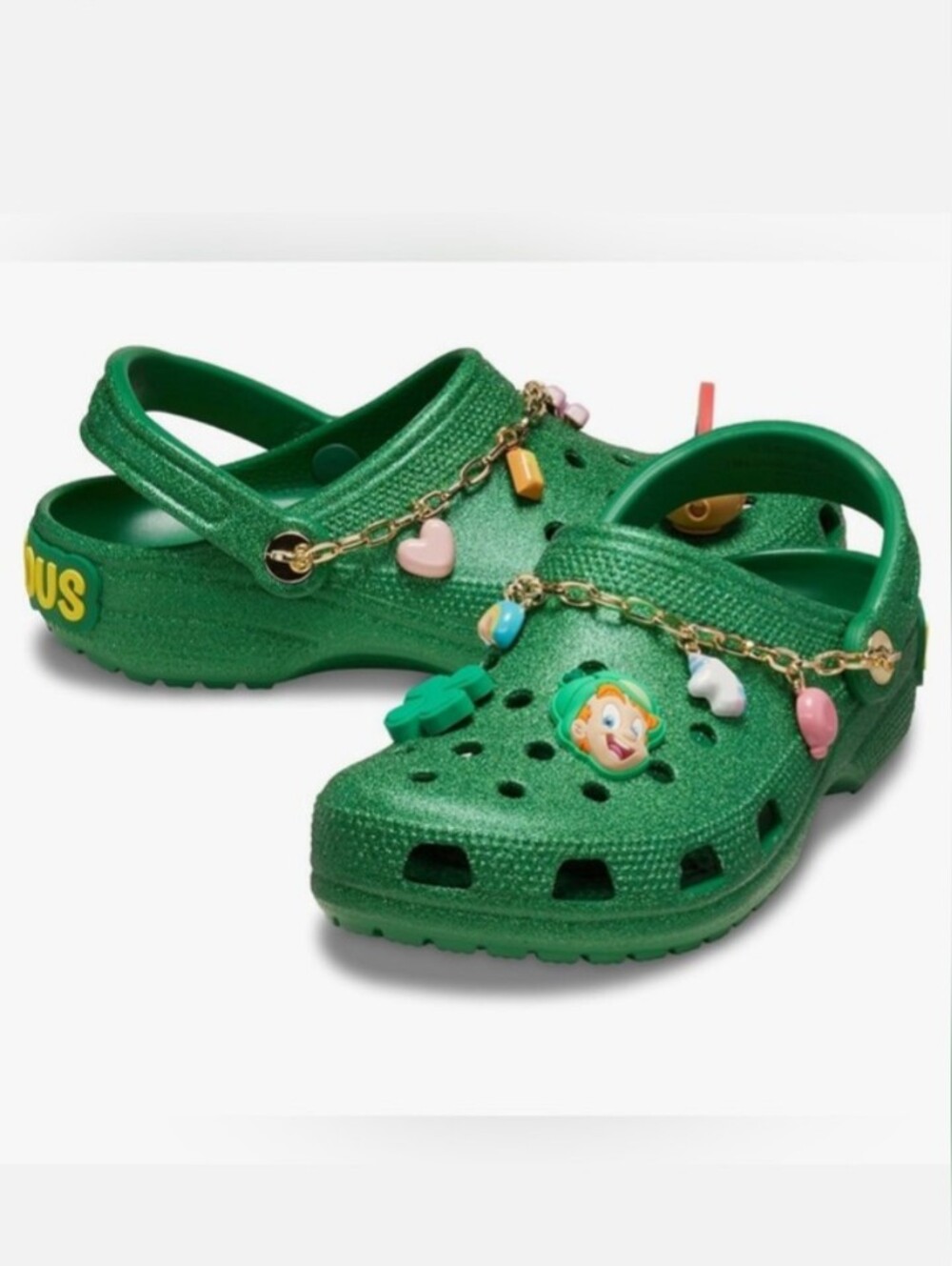 Crocs Lucky Charms Sparkle Green Clogs Limited Edition